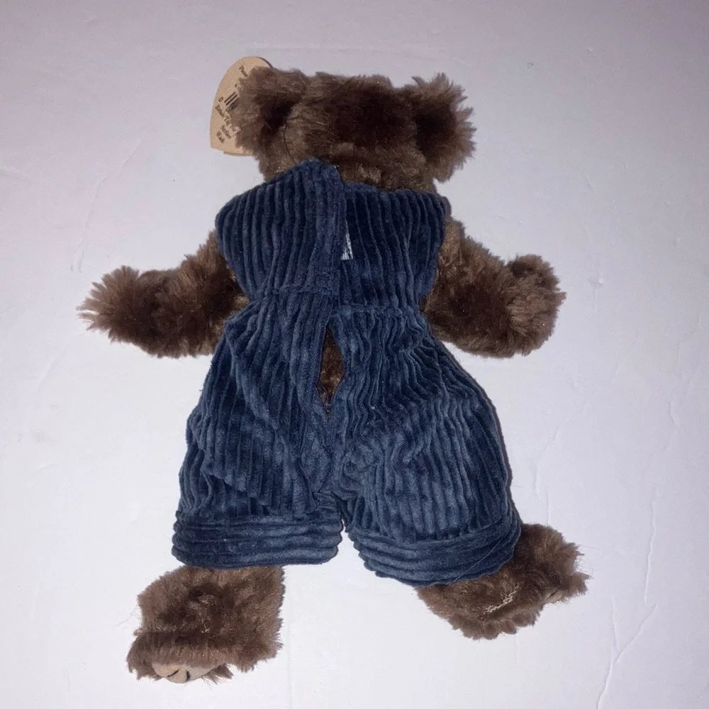 Vintage Ty Brown‎ Teddy Bear “Christopher” with Blue Corduroy Outfit 9”